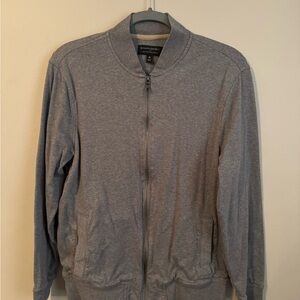 Banana Republic Men's Zip-Up Gray Sweater